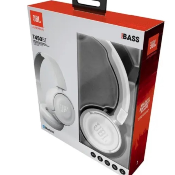 JBL T450BT Bluetooth Wireless On-Ear Headphones in White New in Box Sealed - Picture 10 of 11